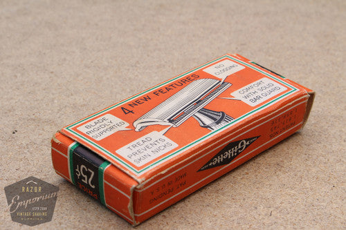 Gillette 1940's Fat Handle Tech Razor in Orange Box - New Old Stock