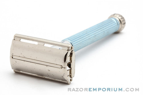 1963 Gillette TTO Long Handle Blue Star Safety Razor - I1