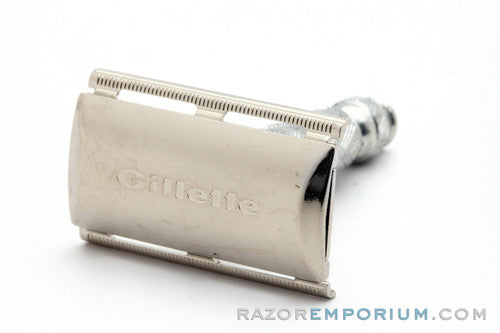 1972 Gillette Ball End Tech Spiral Handle DE Safety Razor