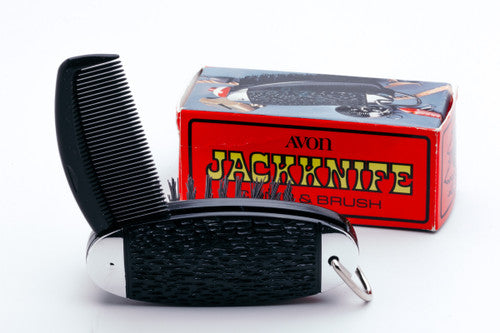 Avon Black Jackknife Comb and Brush