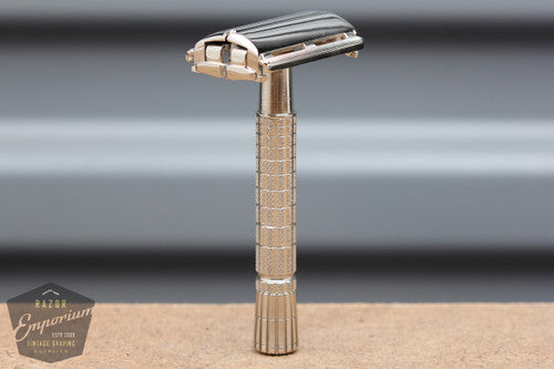 Gillette 1959 Medium Flair Tip Super Speed Safety Razor E4 * Revamped - Nickel