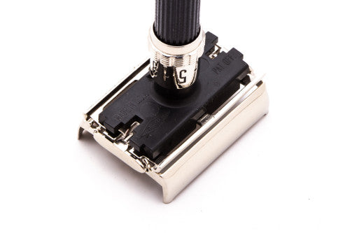 1984 E3 Gillette Super Adjustable 109 "Black Beauty" DE Safety Razor | Factory Nickel Revamp