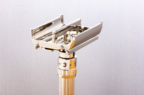 1968 N2 Gillette Slim Adjustable Double Edge Safety Razor | Factory Nickel Revamp
