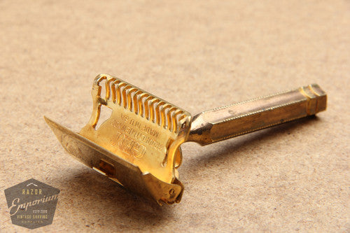 Gem 1912 / Gold Lined Handle Style Single Edge Safety Razor