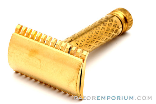1920's Gillette New Improved Gold Tuckaway Travel Safety Razor Set w/ Blade Bank