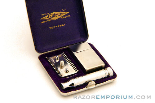 Gillette 1920's New Improved Tuckaway Style Travel Set Rhodium Revamp