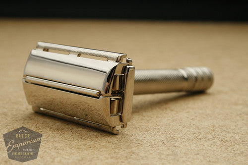 Gillette 1947-1951 Notched Super Speed Safety Razor * Nickel REVAMPED