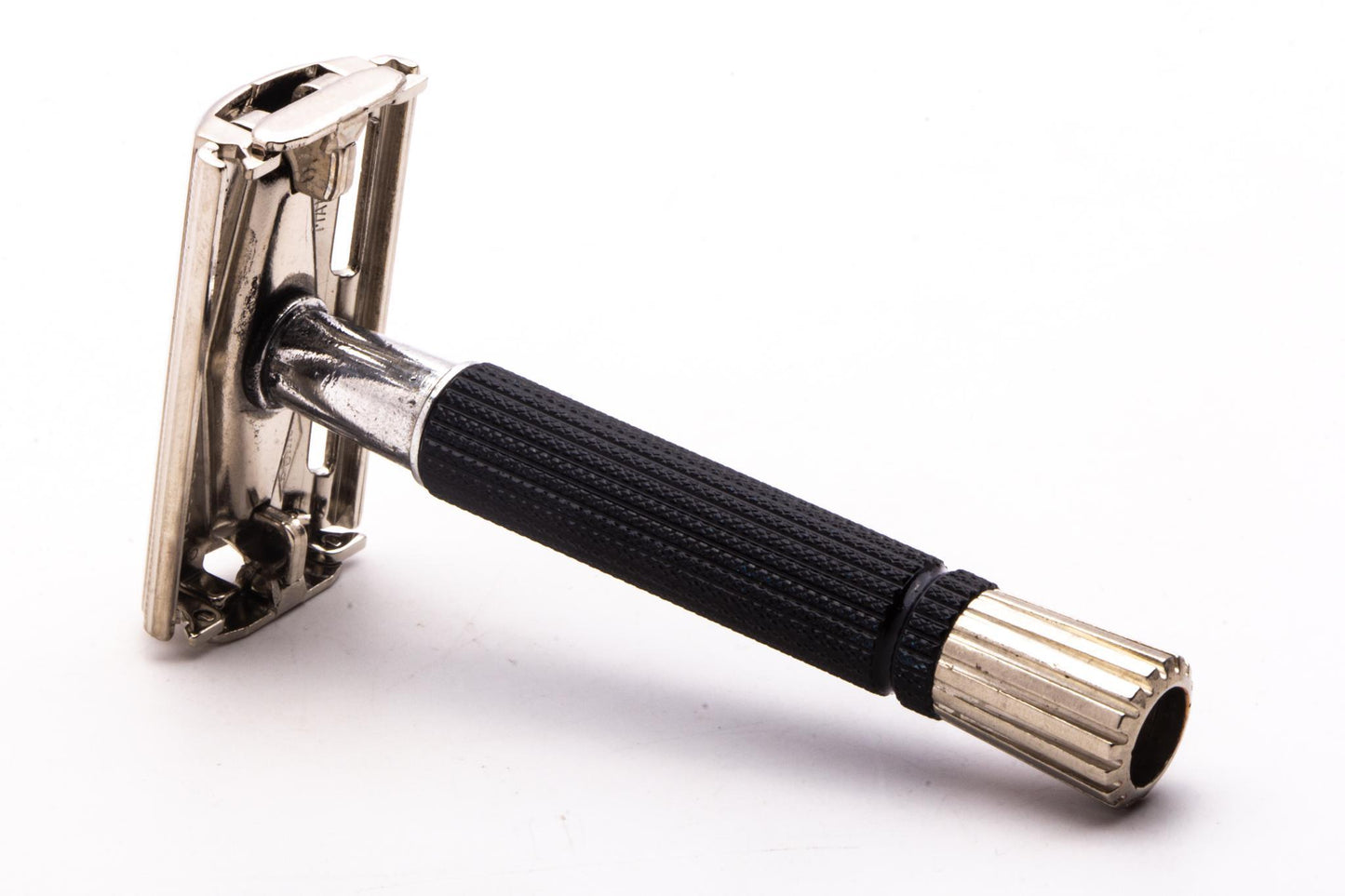 1969 O1 Gillette Black Handle DE Super Speed Safety Razor | Factory Nickel Revamp