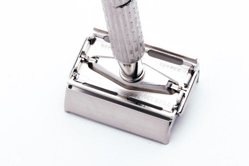 1955 A4 Gillette Red Tip Heavy Super Speed Safety Razor | Factory Nickel Revamp