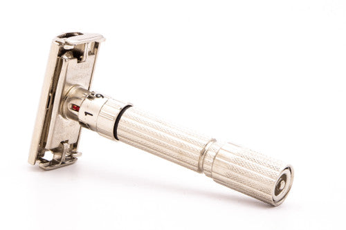 1961 G3 Gillette Fatboy Adjustable Double Edge TTO Safety Razor | Factory Nickel Revamp