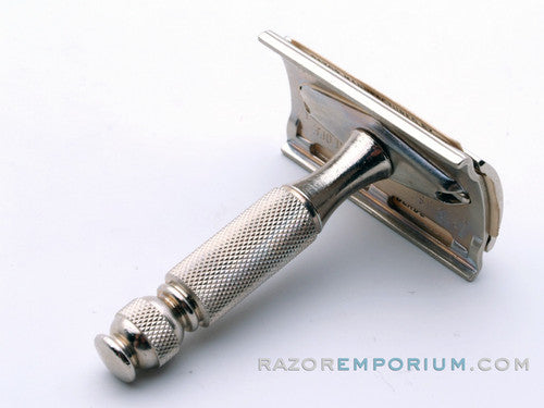 1963 I1 Gillette Travel Tech Safety Razor Brown Leather Case