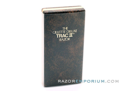 1980's Gillette Deluxe Trac II Razor Set w/ 5 Cartridges