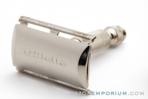 1966 Gillette Tech Travel DE Safety Razor Set L3