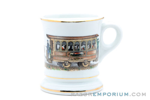 Horse Drawn Train Moustache Mug