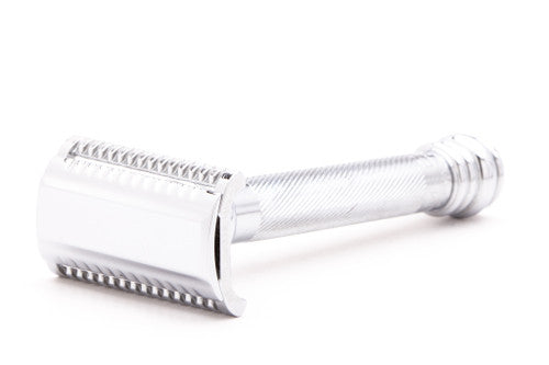 Merkur 39C - HD Long Handle Barber Pole Safety Razor, Slant Bar | Used