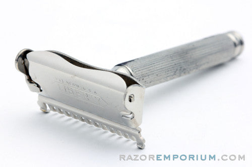 1918 Liberty Single Edge Safety Razor Orig Black Leather Case
