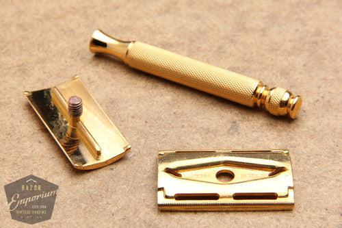 Gillette 1940's Gold Ball End Tech DE Safety Razor * Gold REVAMPED