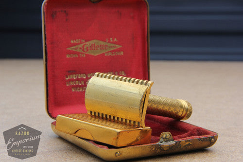 Gillette 1922 New Improved Tuckaway Style Travel DE Safety Razor Set - FORD Wichita Falls, TX