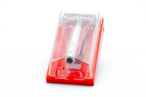 1958 Gillette TV Super Speed DE Safety Razor w/ Red Case - D2