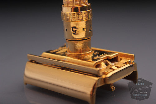 Gillette 1962 Slim Adjustable Safety Razor H2 * 24K Gold REVAMPED