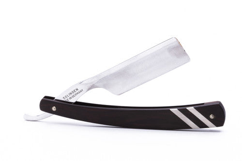 6/8" Ralf Aust French Tip Straight Razor | Ebony Rosewood Scale w/ Silver Inlays