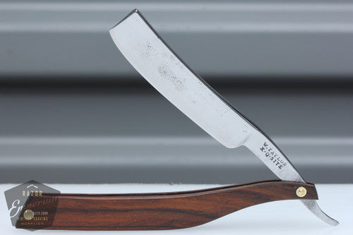 5/8" W. Taylor Straight Razor w/ Brown Wooden Scales Wedge | England