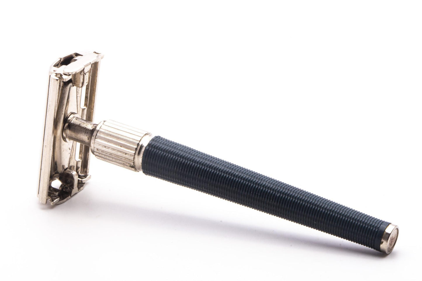1993 N2 Gillette Slim Twist Knack Blue Handle Double Edge Safety Razor Set | Original Condition