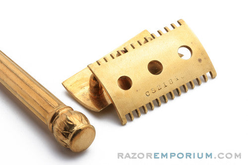 1914 Gillette Basketweave Pocket Edition - Old Type Shell (DE) Razor Set