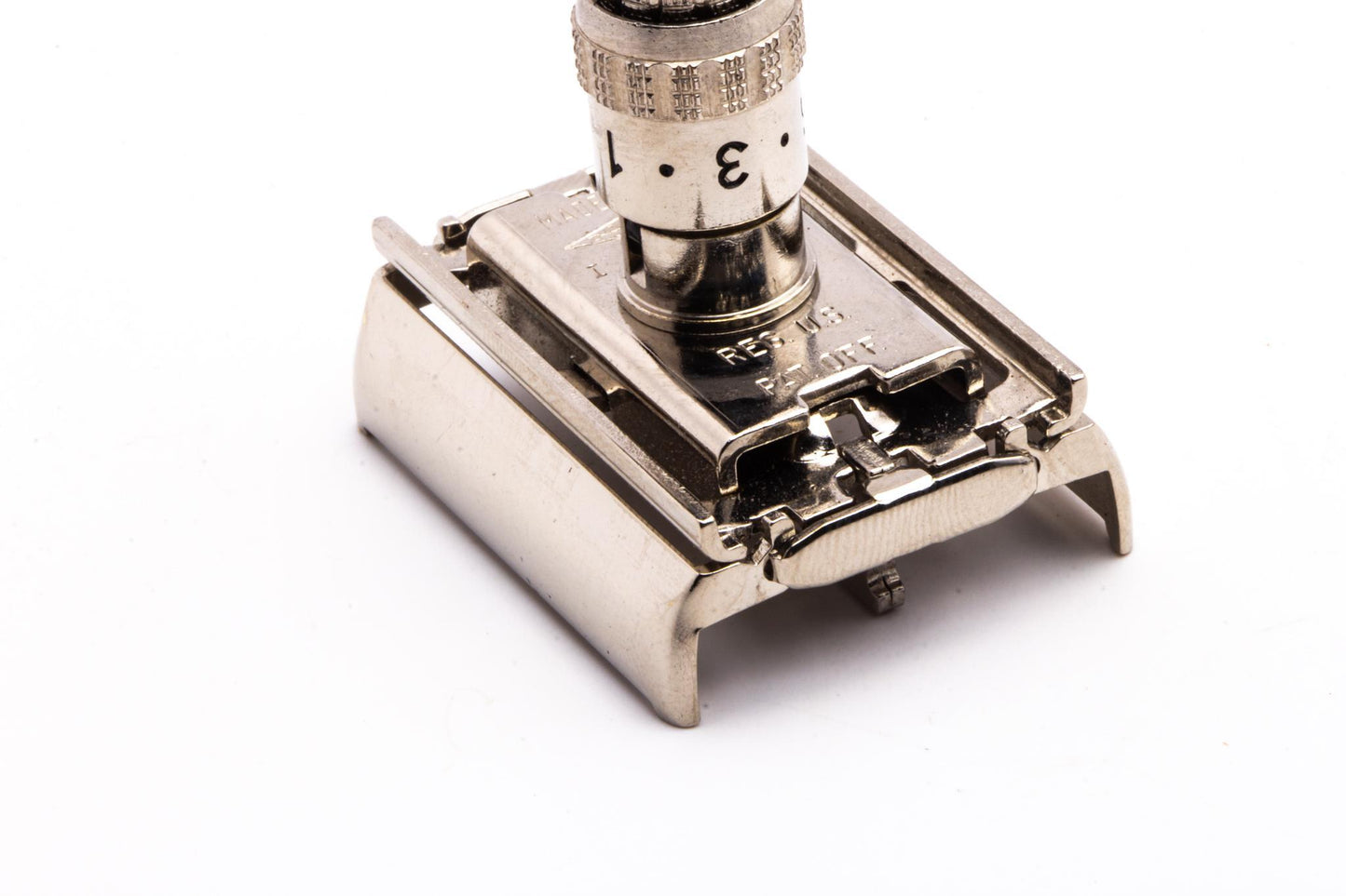 1963 I4 Gillette Slim Adjustable TTO Double Edge Safety Razor Set with Blades | Factory Nickel Revamp