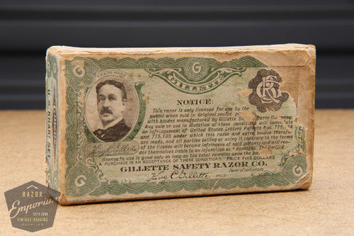 Gillette 1919 Khaki Service Set Ball End Old Type in Box