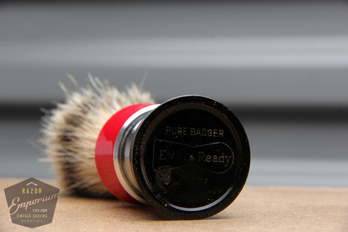 Vintage Ever-Ready Black & Red Shaving Brush - 22mm Silver Tip Badger