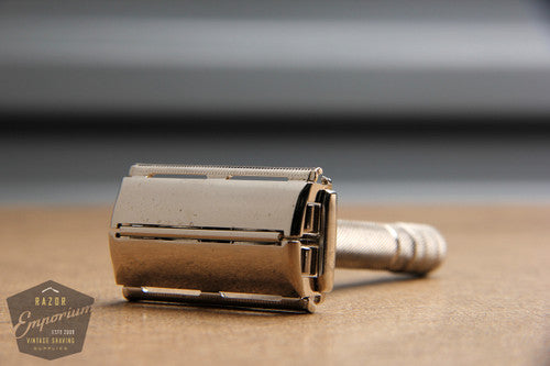 Gillette 1940's Notched Super Speed Safety Razor / Nickel REVAMPED