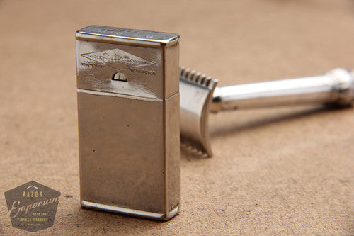 Gillette 1911 Silver ABC Pocket Edition Lined Handle - Old Type Open Comb DE Razor Set