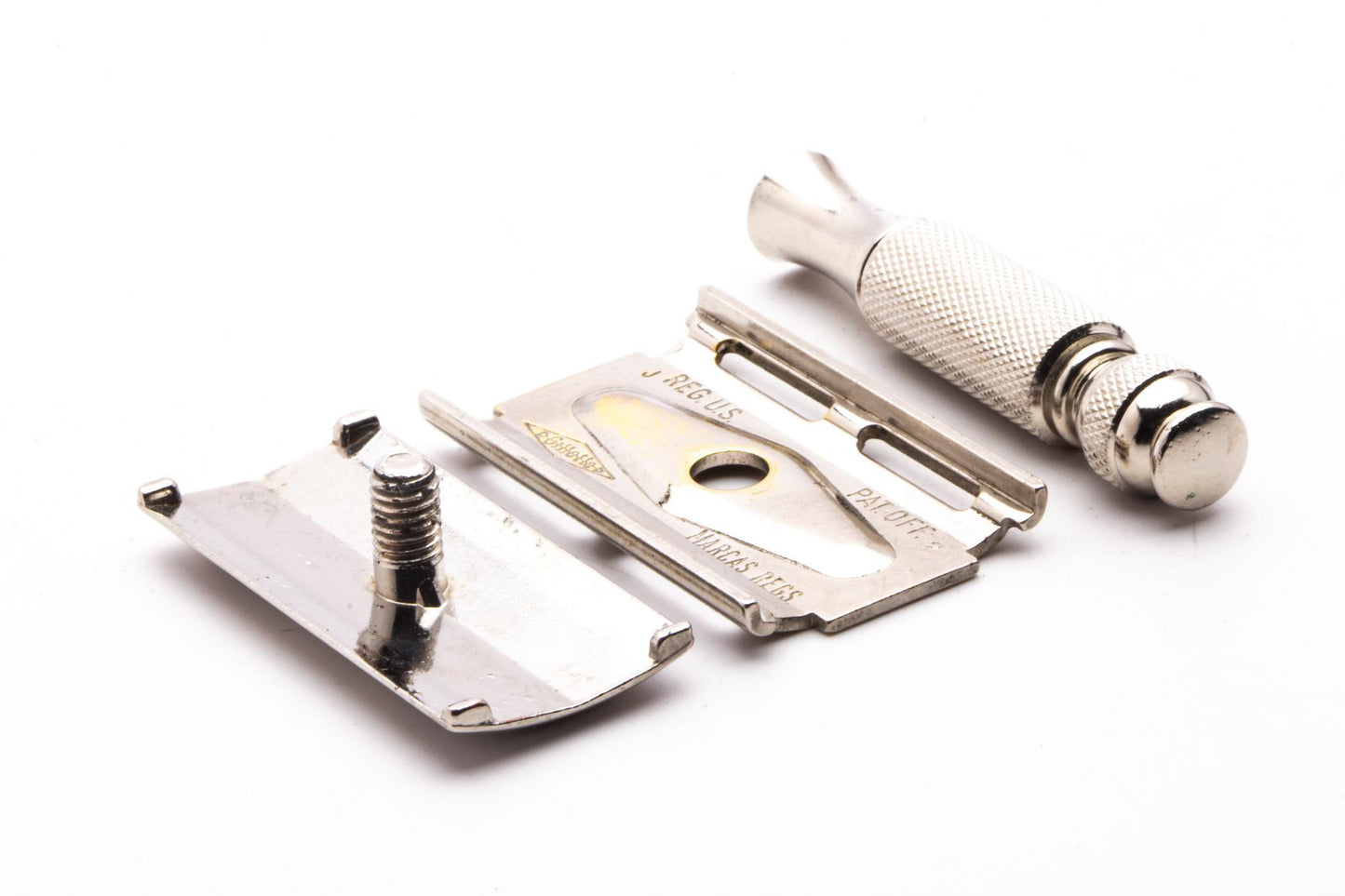 1964 J2 Gillette Ball End Tech Travel Safety Razor Set | Original Condition