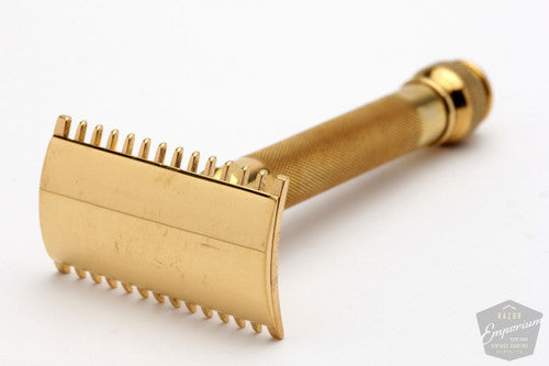 1917 Gillette Floral Pocket Edition Old Type Open Comb DE Razor Set