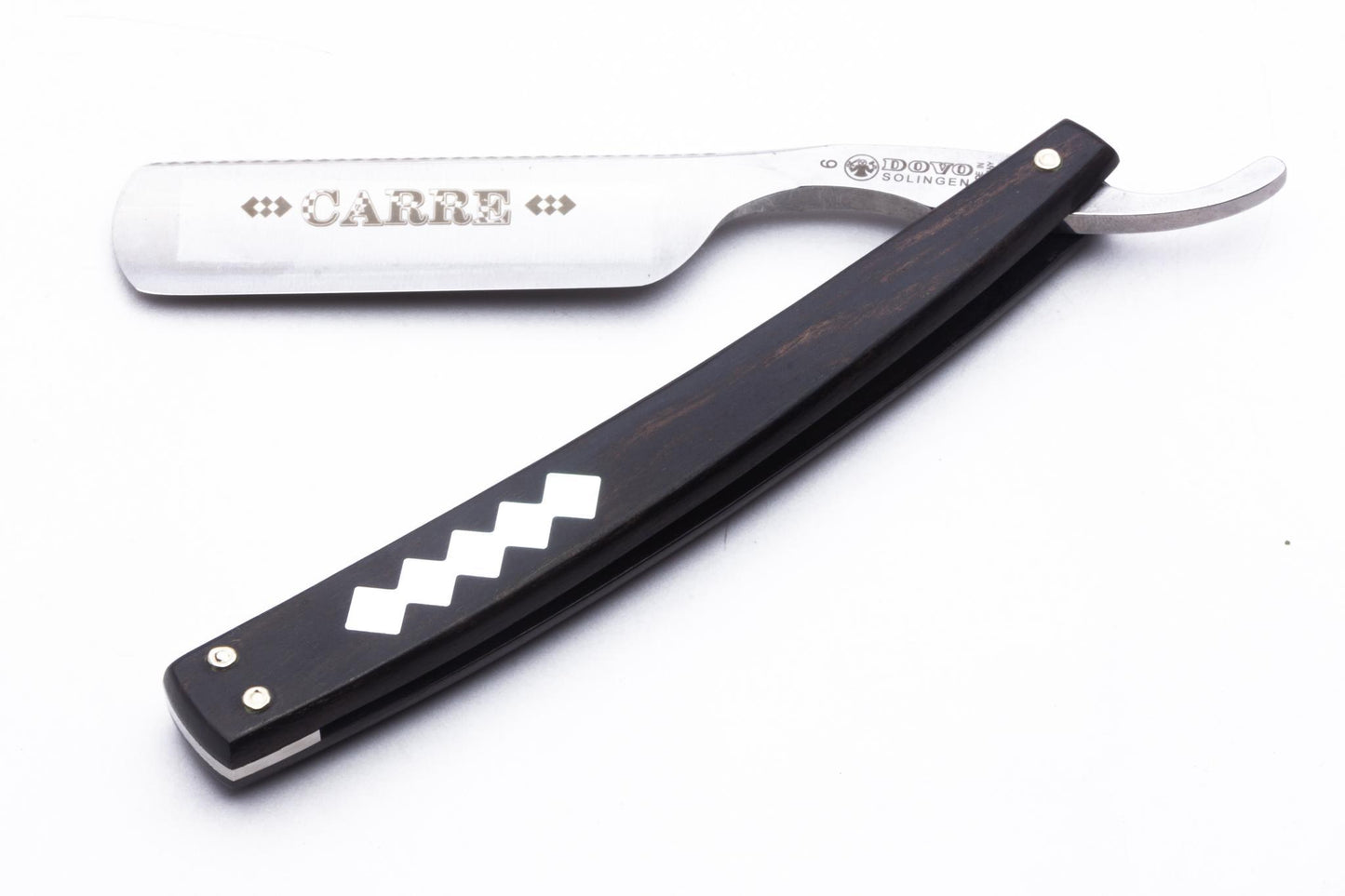 6/8" Dovo Solingen "Carre" Ebony Wood Handle Straight Razor