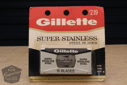 Gillette Super Stainless Double Edge (15) - New Old Stock (NOS) Razor Blades