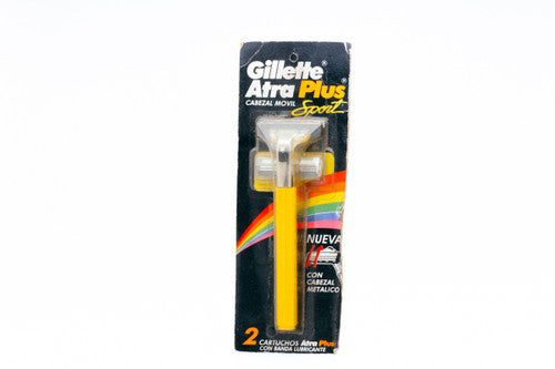 1980's Gillette Atra Plus Sport Yellow Razor - New Old Stock