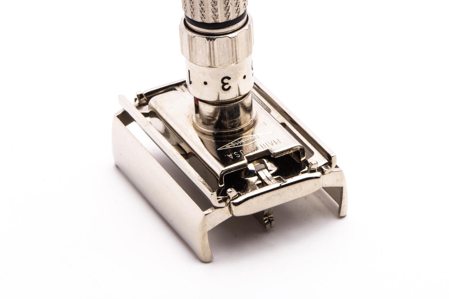 1959 E1 Gillette TTO Fatboy Adjustable Double Edge Safety Razor | Factory Nickel Revamp
