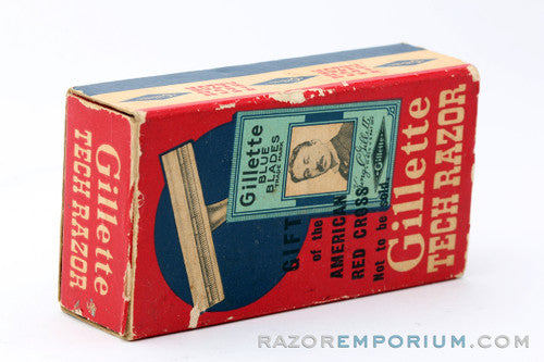 1956 Gillette Ball End Tech DE Razor in Red Box - Mint B1