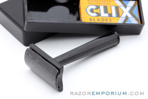 1940's Clix Double Edge Safety Bakelite Razor Set