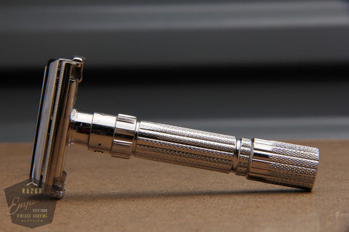 Gillette 1960 Fatboy Adjustable TTO Safety Razor G3 ** Rhodium REVAMPED