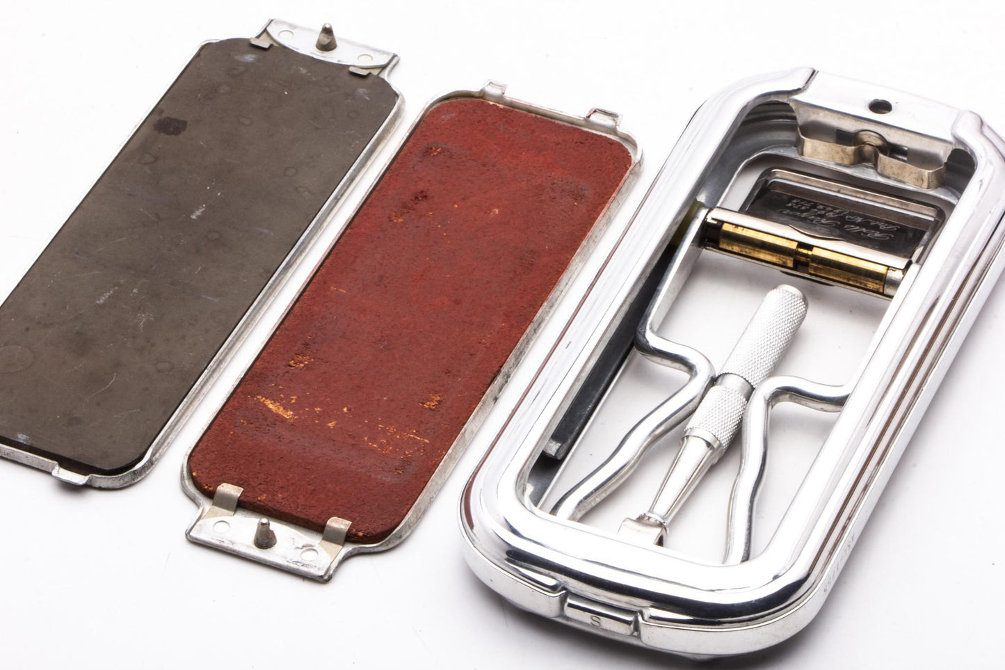 1940's Rolls Razor "The Whetter" Safety Razor in Red Display Case | Original Condition