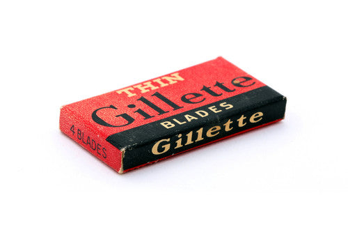 1938-1940's Gillette Thin Red Double Edge DE (4) - New Old Stock (NOS) Razor Blades
