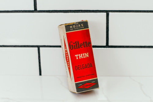 NOS - 200 Gillette Delgada Thin - Made in Argentina - Double Edge Razor Blades