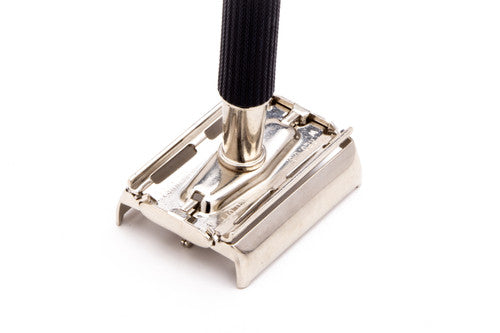 1976 W4 Gillette Black Handle TTO Super Speed Safety Razor | Factory Nickel Revamp