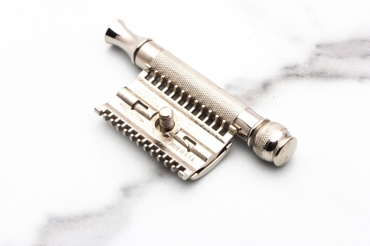 1930's Gillette Goodwill Long Comb Ball End Double Edge Safety Razor | Factory Nickel Revamp