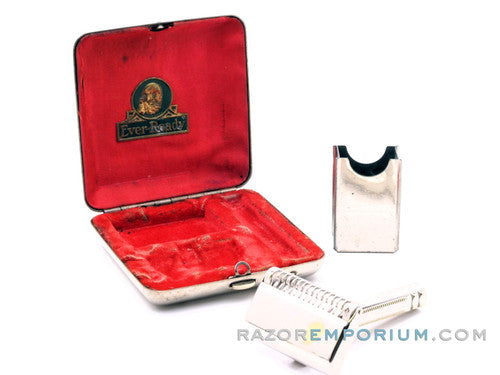 Ever Ready 1912 Style Single Edge Safety Razor w/ Cigarette Case & Blade Bank