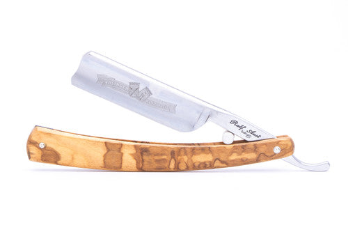 6/8" Ralf Aust Spanish Tip Straight Razor | Olive Wood Scales & Jimps Used