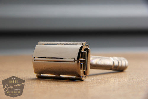Gillette 1940's Notched Super Speed Safety Razor - Original Nickel